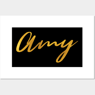 Amy Name Hand Lettering in Faux Gold Letters Posters and Art